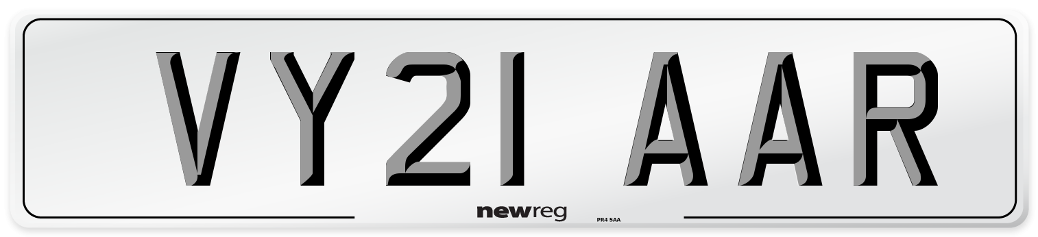 VY21 AAR Number Plate from New Reg